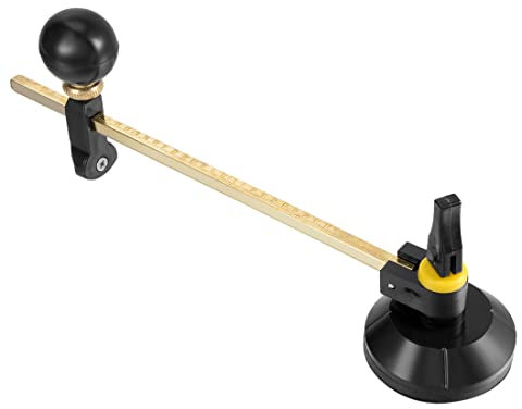 PATIKIL 40cm (16) Max.Rotondo Diametro Vetro Circolare Taglierina, Regolabile Bussole Tipo Cerchio Taglio Utensile con Aspirazione Coppa