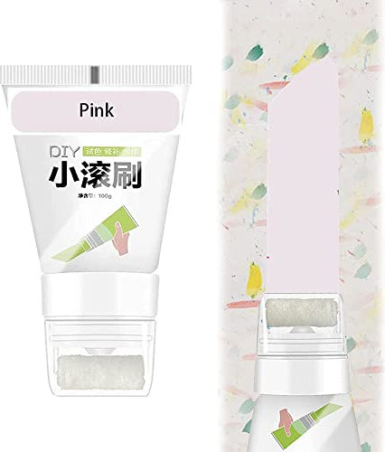 MROWCA Peinture au Latex pour Petits pinceaux roulants,Peinture au Pinceau à Petit Rouleau pour Mur Blanc,Pâte Murale de réparation de Peinture Murale Bricolage (Rose)