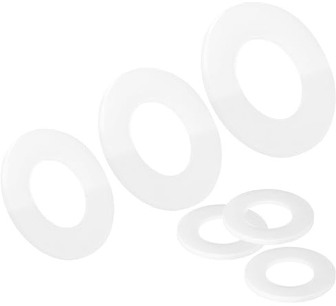 Qrity 20 Stück Nylon Flachwaschmaschine M6, 6mm ID 12mm OD 2mm Dicke, Isolierung Unterlegscheiben, Kunststoff Unterlegscheiben für Schrauben Isolierung