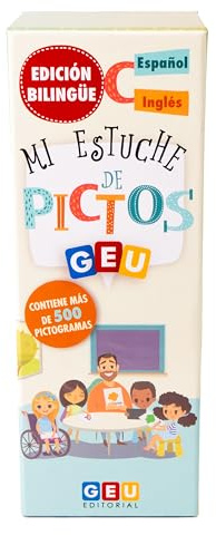 Pictogramas Autismo Español | Juegos Aprender a Leer | Mi Estuche de Pictos - Editorial GEU (Bilingüe Español/Inglés - 500 Tarjetas)