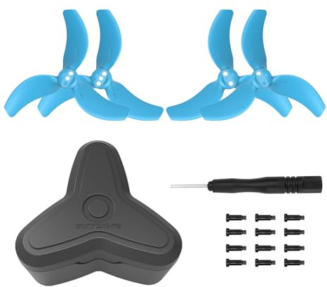 Propeller für DJI Avata 2 Ersatz-Stützblätter, Zubehör für DJI Avata 2 Drohnenzubehör, exklusive Schrauben und Schraubendreher, 4 Stück + 1 Stück Propeller-Aufbewahrungskoffer (blaues Set)