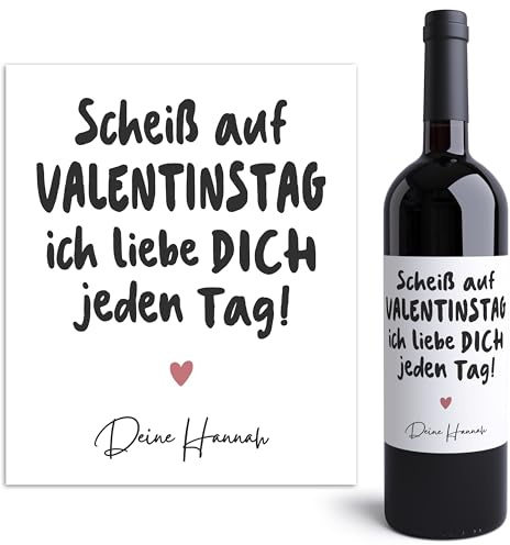 Valentinstagsgeschenk für ihn Weinetiketten personalisiert ich liebe dich Geschenk für Männer Frauen Valentinstag Wein Geschenk Etiketten 2 Stück | 10x12 cm