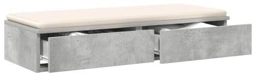 vidaXL Sänglådor Betonggrå 90 x 36,5 x 16,5 cm Konstruerat trä, Mycket förvaringsutrymme, minimalistiska sängbord, hållbara nattduksbord, kompakt möbel, moderna basmöbler till sovrum, konstruerat trä
