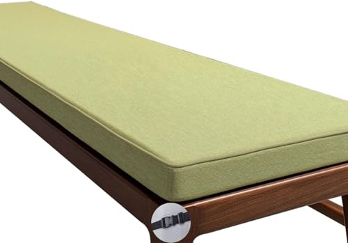 Indoor/Outdoor Bench Cushion - 120cm/150cm/100cm/90cm x 40cm/35cm/30cm - Non-Slip Seat Pad for Bay Windows, Garden Patio, Long Chairs, Swings & Porch Furniture with Zipper(Spring green,200x55cm/78x22i