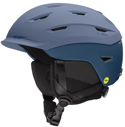 SMITH Level Helmet for Men – Adult Snowsports Helmet with MIPS Technology + Zonal Koroyd Coverage – Lightweight Protection for Skiing & Snowboarding – Matte Granite Blue & Mediterranean, Small