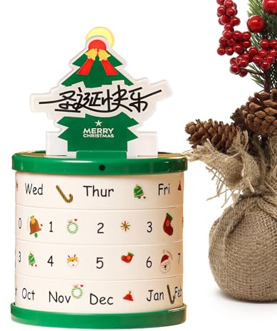 Bsbkoj Julkalender pennhållare, roterande multifunktionell rustik skrivbordskalender, kontor pennhållare – för student konstnärer rådgivare skola sax hem klassrum sovsal sjukhus bibliotek studio