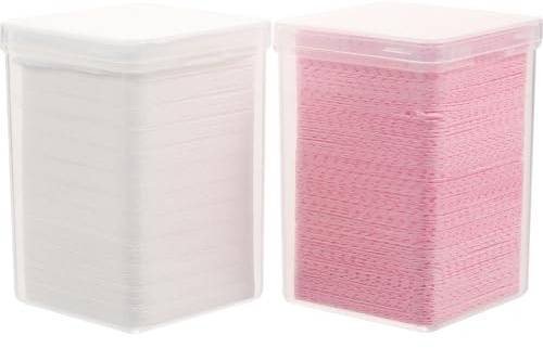 SEWACC Lingettes Nettoyantes pour Colle à Extensions de Cils, Non Pelucheuses, 2 Boîtes, Compatibles Dissolvants Vernis à Ongles, Usage Professionnel et Personnel