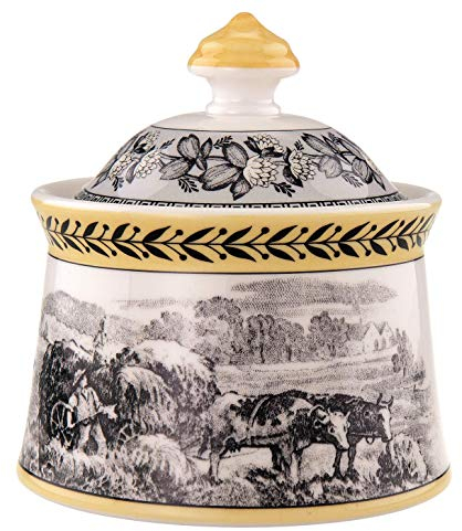 Villeroy & Boch – Audun Ferme Zuckerdose 300 Ml Weiß/Bunt, Spülmaschinenfest, Mikrowellensicher, Dose, Frischhaltedose, Vorratsdose, Box, Süßigkeiten Aufbewahrung, Pralinenbox, Premium Porzellan