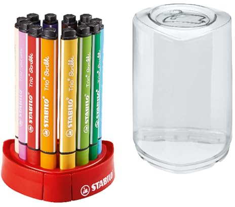 STABILO - Gefederter Dreikant-Filzstift - Trio Scribbi - 12er Tischset