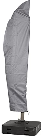 Mehr Garten Sonnenschirm Schutzhülle für gebogene Ampelschirme, 265x40/70/50 cm, grau, Oxford 600D Gewebe, Sonnenschirm Abdeckung wasserdicht, UV-beständig und wetterfest