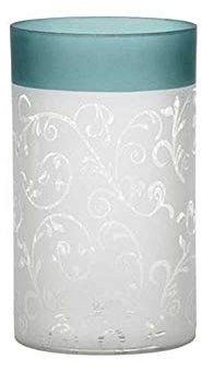 Yankee Candle Teal Vine - Portavelas (cristal, 20 x 12 x 12 cm), color verde azulado y blanco