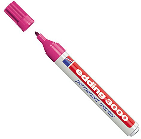 Edding 3000 Permanentmarker, Rundspitze ca. 1,5 - 3 mm (1 Stück, Rosa)