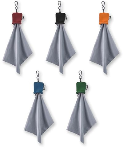 Carson Stuff-It Microfiber Lens Cloth Cleaning System, 6.25''x 6.25'' - Set of 5 (SN-40AS)