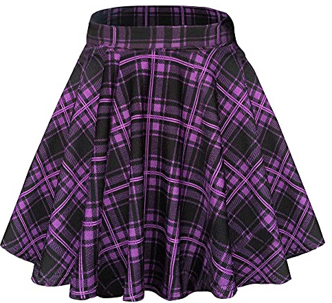 Urban CoCo Women's Basic Versatile Stretchy Flared Casual Mini Skater Skirt (M, 16)