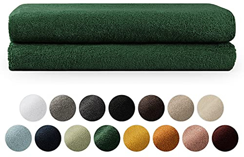 Blumtal Juego de 2 Toallas de Baño (70x140cm) - Juego de Toallas Suaves y Absorebentes, 100% algodón, Certificado Oeko-Tex 100, Verde Oscuro