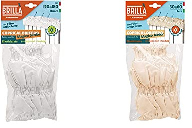 La Briantina Cop03936A Copricalor Magico Senior 120-180 White, Tessuto, Bianco, 120-180 Cm & Cop00215B Copricalor Magico Junior, Tessuto, Ecrù, 30-60 Cm