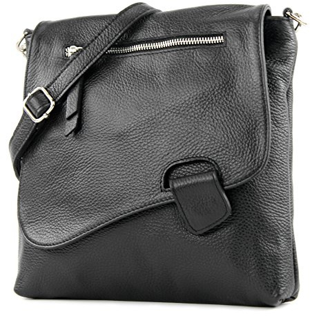 modamoda de - T146 - ital. Umhängetasche Schultertasche aus Leder