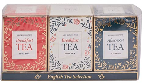 New English Teas Christmas Themed English Tea Carton Gift Set of 3