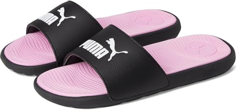 PUMA Women's COOL CAT 2.0 Slide Sandals, Puma Black-Puma White-Pale Pink, 9