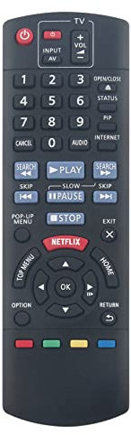 AULCMEET N2QAYB000870 Telecomando di ricambio compatibile con registratore Blu-Ray 2D Panasonic Smart Network DMP-BD79 DMP-BD79EB-K