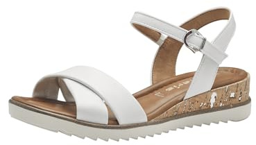 Tamaris Donna sandalo con zeppa bianco 39 EU