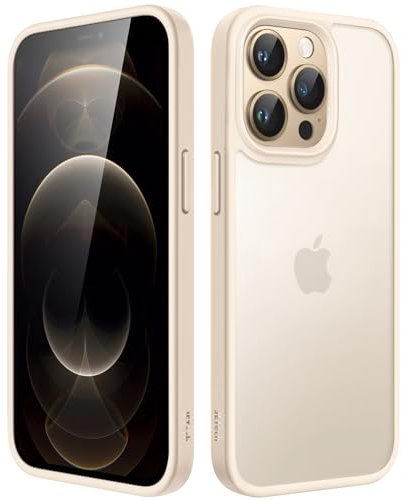 JETech Matte Case for iPhone 12 Pro Max 6.7-Inch, Shockproof Military Grade Drop Protection, Frosted Translucent Back Phone Cover, Anti-Fingerprint (Light Gold)