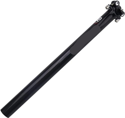 Cykelstolpe,Fjädrad sadelstolpe,Cykelstolpe Road/MTB Carbon Sadelstolpe Mountainbike Sadelstolpe Carbon PRO Sadelstolpar Black Gloss 27.2/30.8/31.6 Cykelstolpe (Color : 31.6x400mm)