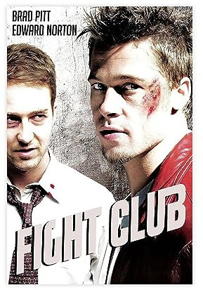 ETOMEY Fight Club 1999 Vintage-Film-Poster, Leinwand-Poster, Wandkunst, Dekor, Bild, Gemälde für Wohnzimmer, Schlafzimmer, Dekoration, ungerahmt, 50 x 75 cm