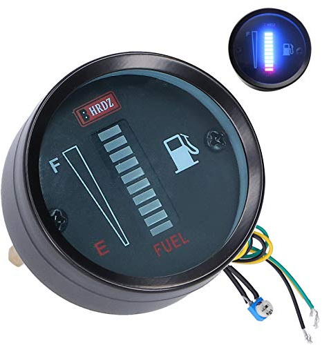 Indicador de Nivel de Combustible Indicador de Combustible LED 52 Mm de Diámetro 12 V Resistencia Ajustable Indicador de Nivel de Combustible Digital Universal para Automóvil