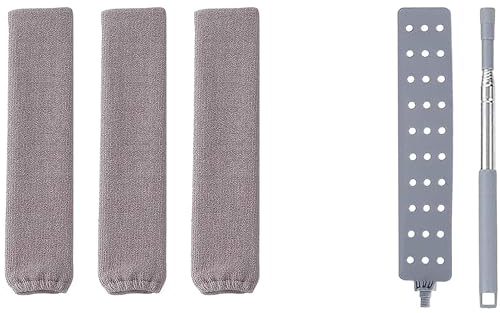 EdirFtra Plumeau Plat, adapté pour Les brosses de Nettoyage des Fissures en Microfibre avec des Barres télescopiques en Acier Inoxydable à la Maison, des canapés et sous Le lit.