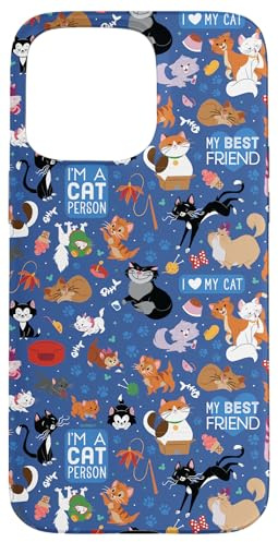 Disney Cats I Love My Cat Blau Hülle für iPhone 15 Pro Max
