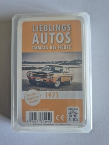 Lieblings Autos Auto Quartett 1971 Baujahr Geburtsjahr 55. Geburtstag Geschenk Spielkarten Neu