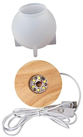 SHINEOFI Diy-kristall-led-lichtform Mit Holzsockel Für Heimdekoration Und Tischdekoration Vielseitig Einsetzbar Als Nachttischlampe Oder Partydeko