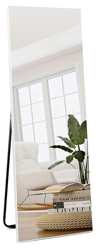 HORLIMER Specchio da Parete 150x51cm,Specchio da Terra con la Cornice Bianca,Specchio a Figura Intera Adatto per Soggiorno, Spogliatoio, Camera da Letto