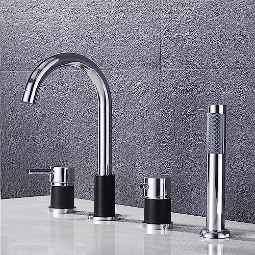 Waschbeckenarmatur, Küchenspüle, Wasserhahn, Badezimmerarmaturen, Badewannenmischer, Deckhalterung, 4-Loch-Badewannenarmaturen, Set Mit Dusche, Badezimmerduschette, Mischbatterie, Wannenarmatur, Chrom