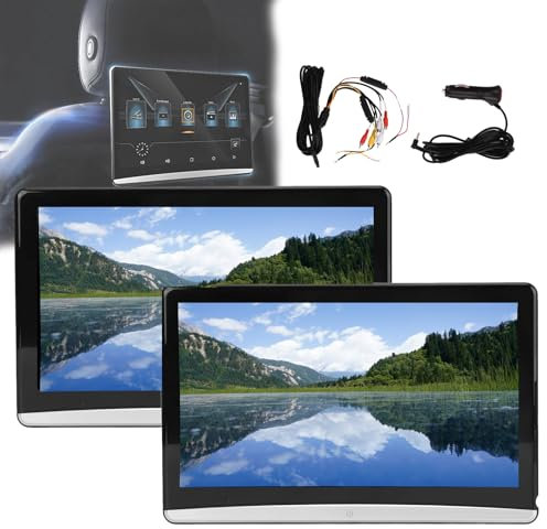 LNNLOO 13.3-Zoll-Videoplayer Für Die Kopfstütze Im Auto (2 Stück) – Touchscreen, 3 + 32 GB Speicher, Unterstützt Telefonspiegel/AV-Eingang/FM, USB-/TF-Karte (Erweiterung Um 128 GB),2PCS,13.3in