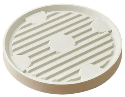 QAUUCP Abnehmbarer runder Pflanzenuntersetzer aus Kunststoff mit beweglichen Rädern, Blumentopf-Pflanzschalen, Tropfschalen, Untersetzer, Blumentopfmatte Topfuntersetzer Pflanzen(Beige-25cm)