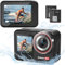 Hiicam Speed 60 Action Cam 4K60FPS 48MP WiFi Unterwasserkamera Bare Wasserdicht 10M mit 2,35 Touchscreen HDR EIS 2.0, 5X Zoom, Fernbedienung, 2x2150mAh Akku, 30 Burst Vlog-Actioncamera