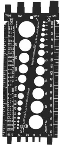 Verifica Filettatura per Dadi e Bulloni, Misuratore per Viti e Dadi, Misuratore per Dimensioni e Filettatura dei Bulloni, Strumento per Identificare le Dimensioni dei Dadi e