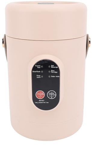 Riuulity Faitout électrique Portable, Design Compact, Cuisson Polyvalente, Dissipation Efficace de la Chaleur, Réservation de 12 Heures, Couvercle Visuel, 500 W, Petite Tasse à Ragoût