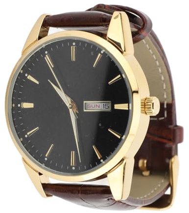 Luminous Hands Quartz Watch för Män, Datumvisning, 30M Vattentät, Business Armbandsur med Minimalistisk Metallfodral, PU-läderrem och Kalenderindikator, Lämplig för (Svart