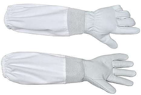 POPETPOP Lange Imkerhandschuhe Aus Ziegenleder Bienenzucht Handschuhe Größe XXL Schutz Vor Stichen Und Verletzungen Für Professionelle Imker Und Hobbyisten