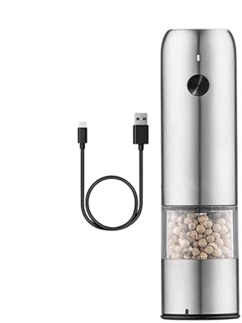 Saliera e pepiera | Set sale e pepe | Saliera elettrica | Saliera ricaricabile tramite USB | Macinapepe portatile per cucina, grossolanità regolabile