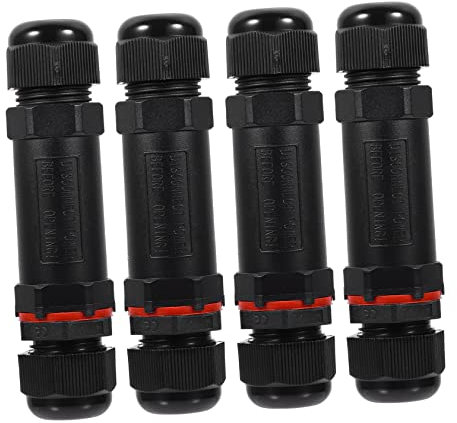 SOLUSTRE 4stücke Wasserdichter Steckverbinder für Kabelanschluss Kabeladapter für Led-lichterketten und Außenbeleuchtung Einfacher Kabelverbinder mit Zugentlastung