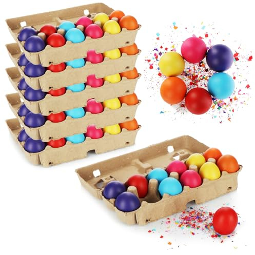 com-four® 72x Konfetti-Eier für Karneval, Fasching - Ostereier gefüllt mit Konfetti - Bunte Papierschnipsel in echten, bemalten Hühnereiern für Ostern - farbige Ostereier (bunt - 72 Stück)