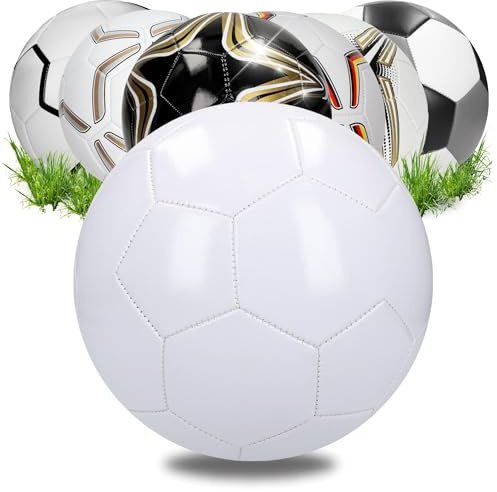 Pallone da calcio Liga in taglia 5 – palla da gioco robsuter per bambini e adulti – il calcio può essere utilizzato sia per interni che per esterni, cucito a macchina, colore: bianco