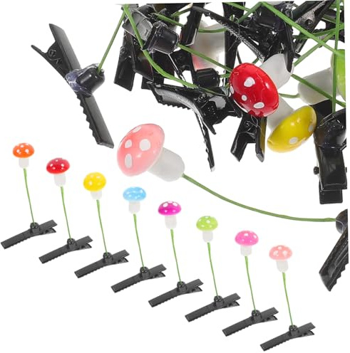VALICLUD Lot De 30 Pinces à Cheveux De Champignon Multicolores, Mini Accessoires Cheveux Pour Filles Et Femmes, Maintien Sûr, Pour Fêtes Et Usage Quotidien