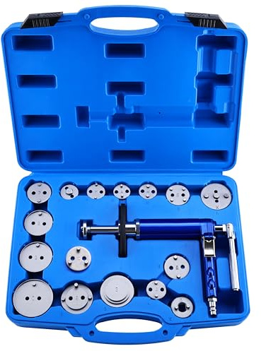 BOOMSTART 17-TLG. Pneumatischer Bremskolbenrücksteller Satz - Universal Druckluft Bremskolben Rücksteller Werkzeug für L/R Drehrichtung mit 16 Adaptern - für PKW Bremswartung