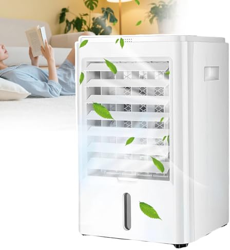 pedenencelia Aires Acondicionados 4 En 1/Aire Acondicionado Portátil Mejorados 2025 con Control Remoto, 3 Velocidades De Viento Y 3 Modos De Enfriamiento, Temporizador De 1/2/4 Horas,12v