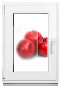 Framex Badezimmerfenster Weiß 2-fach Milchglas 60 x 80 cm DIN Links, Kellerfenster Kunststofffenster PVC Satinato 600 x 800 mm 32 mm Dreh-Kipp (Griff Rechts)